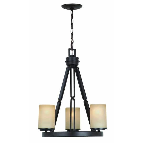 Hampton Bay Alta Loma 3-Light Dark Ridge Bronze Chandelier