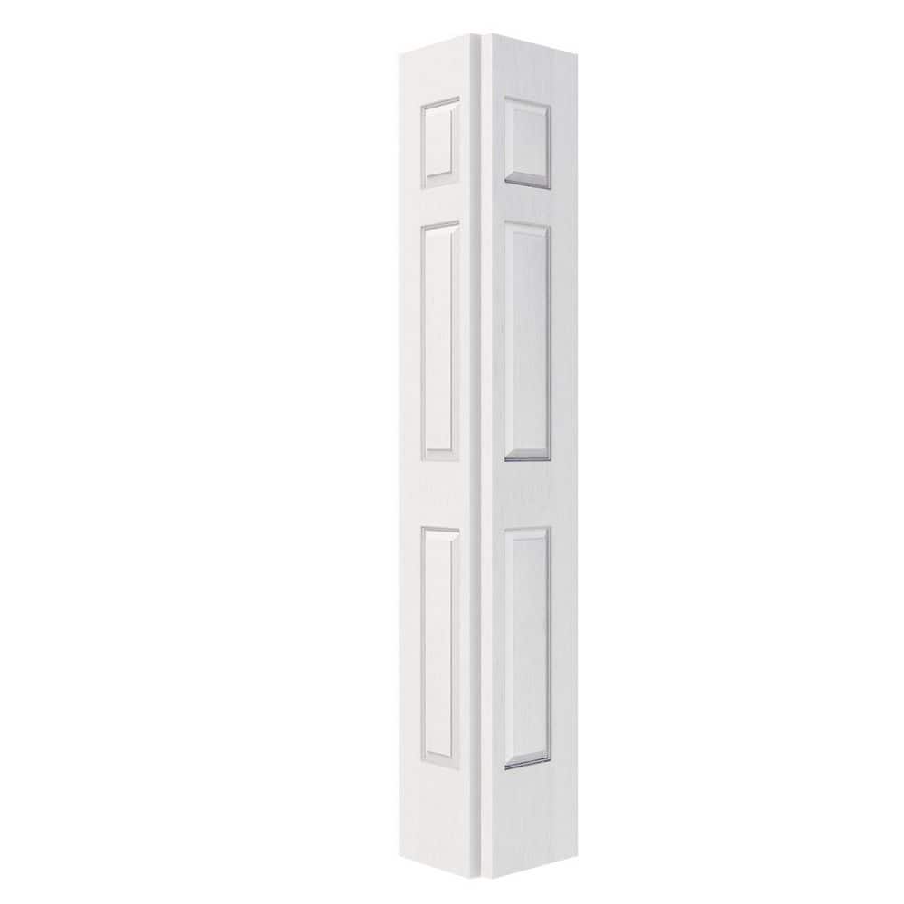 TENONER 28 in x 80 in 6 Panel, Textured, MDF, White, Hollow Core