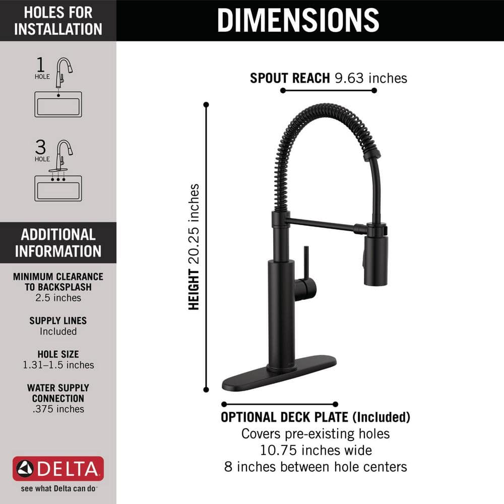 Matte Black Brass Pull-Down Kitchen Faucet with Magnetic Docking