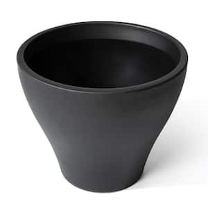 Fernway Planter - Resin Large Flower Pot for Patio, Deck, Entryway, Garden – Includes Water Reservoir - 20” – Onyx Black
