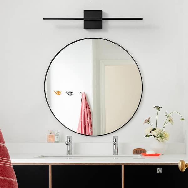 Ensenior 24" Modern Vanity Light – Built-In Dimmer, 5CCT Selectable, 360° Rotatable, Black LED Bathroom Light Fixture