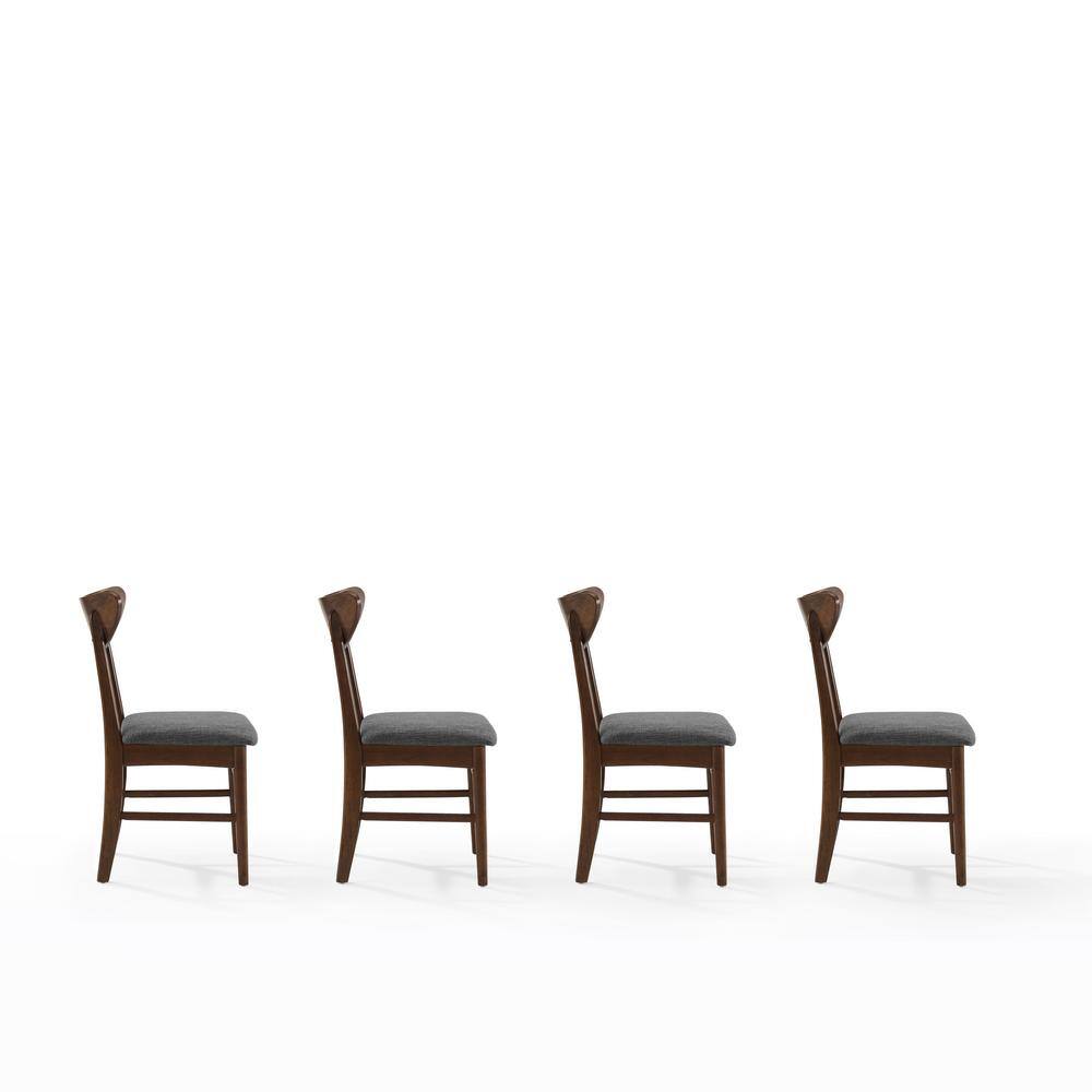 Landon Mahogany Upholstered Mid-Century Modern Side Chair Set