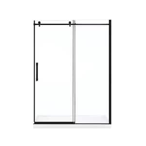 Eva 60 in. W x 78.74 in. H Frameless Sliding Shower Door in Matte Black