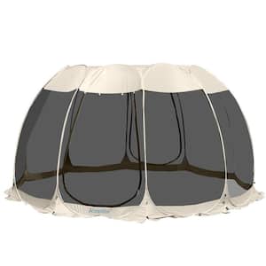 15 ft. x 15 ft. Beige Instant Pop Up Screen House Room Camping Tent, Mesh Walls, UPF 50+ UV Protection, Not Waterproof