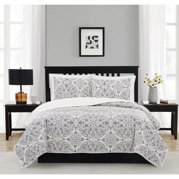 Gramercy 3-Piece Blue Polyester King Quilt Set