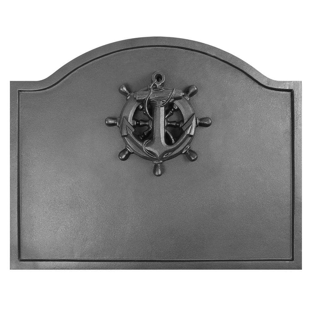 Large Black Cast Iron Nautical Anchor Fireback