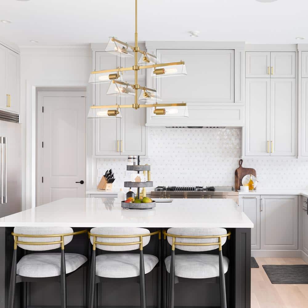 Latitude Sputnik 24.5'' Brushed Gold Leaf-Inspired Chandelier