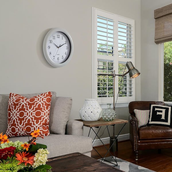 CLOCKSWISE White Round Decorative Classic Wall Clock For Living