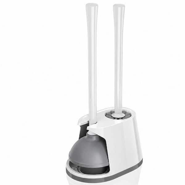 Toilet Brush and Holder Set, 2-in-1 Toilet Plunger and Brush Combo with Ventilated Holder, Bathroom Cleaning