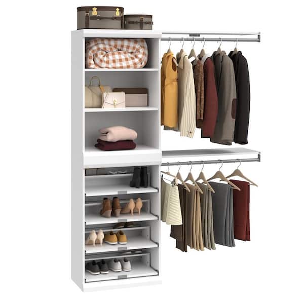 ClosetMaid Mosaics 61.53 in. W White 9-Shelf 2-Hang Rod Wood