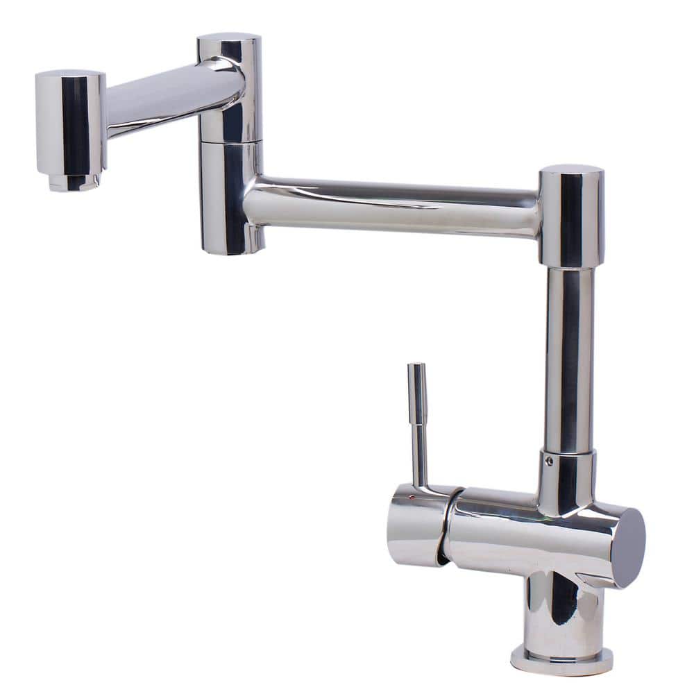 Polished Stainless Steel Retractable Kitchen Faucet with Pull-out Spray