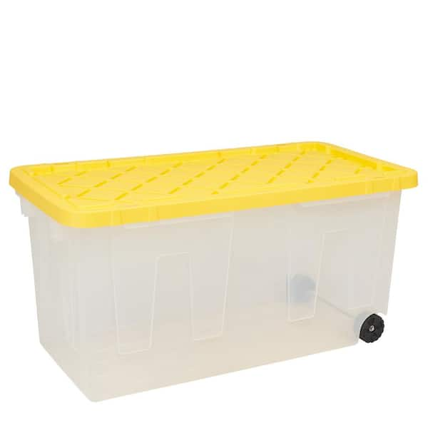 7 Gal. Tough Storage Tote in Black with Yellow Lid