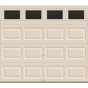 Classic Steel Short Panel 9ft x 7ft Insulated 6.5 R-Value Almond Garage Door with windows