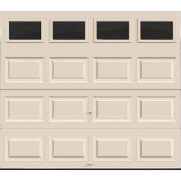 Classic Steel Short Panel 9ft x 7ft Insulated 6.5 R-Value Almond Garage Door with windows
