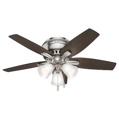 Hunter Newsome 42 in. Indoor Low Profile Brushed Nickel Ceiling Fan ...