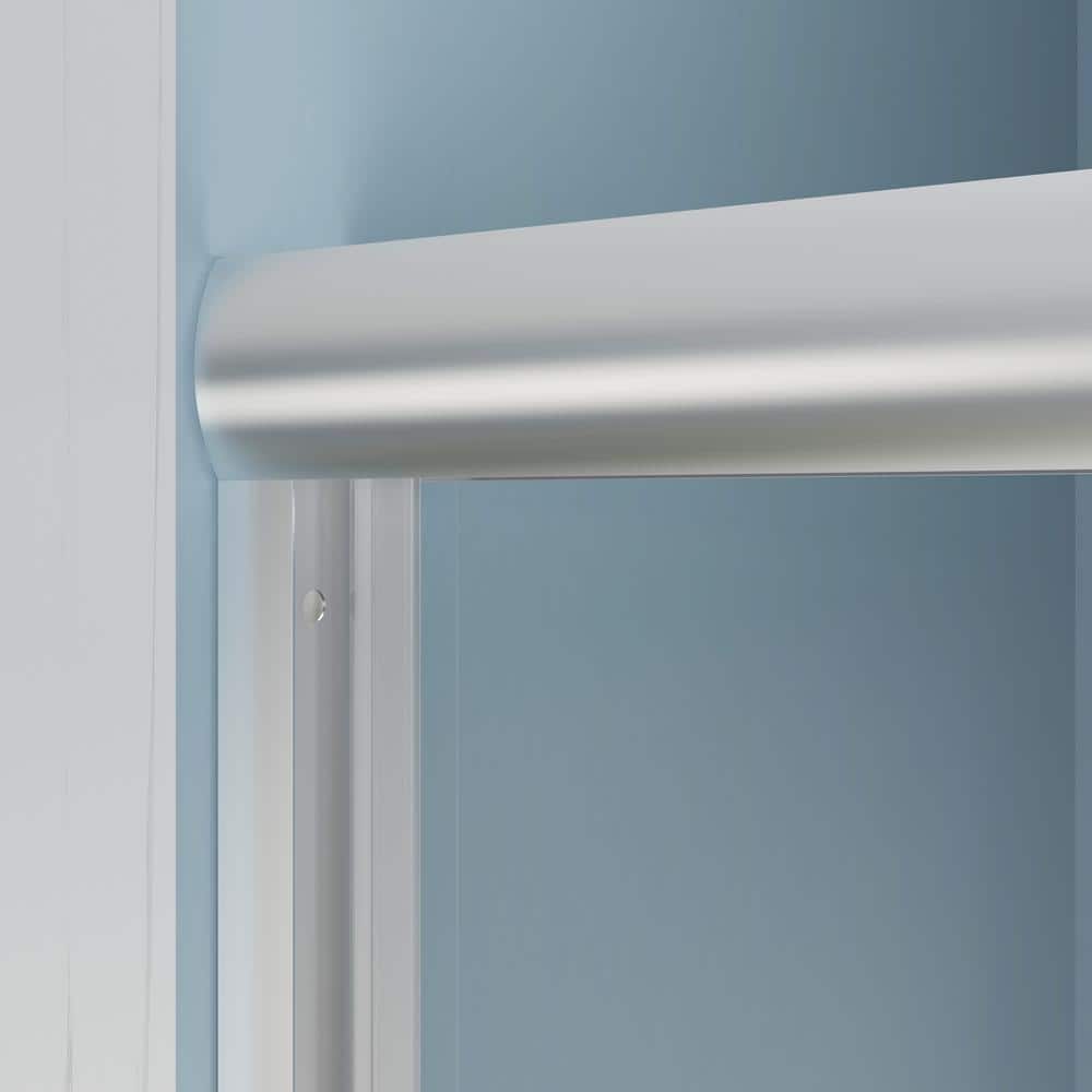 Nickel Framed Double Sliding Tub Door with Clear Tempered Glass
