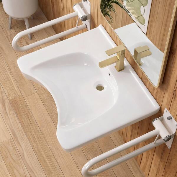 Zeafive 25.5 in. L x 21.8 W x 5.3 D U-shaped ADA Wall-Mounted