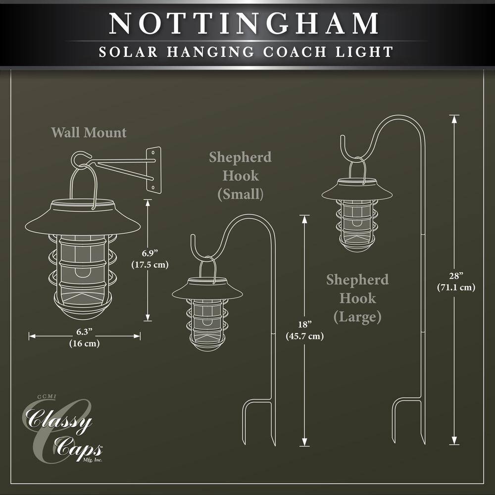 Nottingham Black Aluminum LED Solar Pathway Coach Light