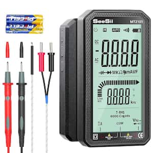 Digital Multimeter 4.7 in. LCD DC/AC Current Voltage Capacitance Resistance Measuring Meter NCV Tester, (1-Pack)