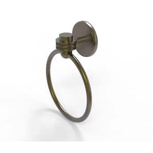 Satellite Orbit One Collection Towel Ring with Dotted Accent in Antique Brass
