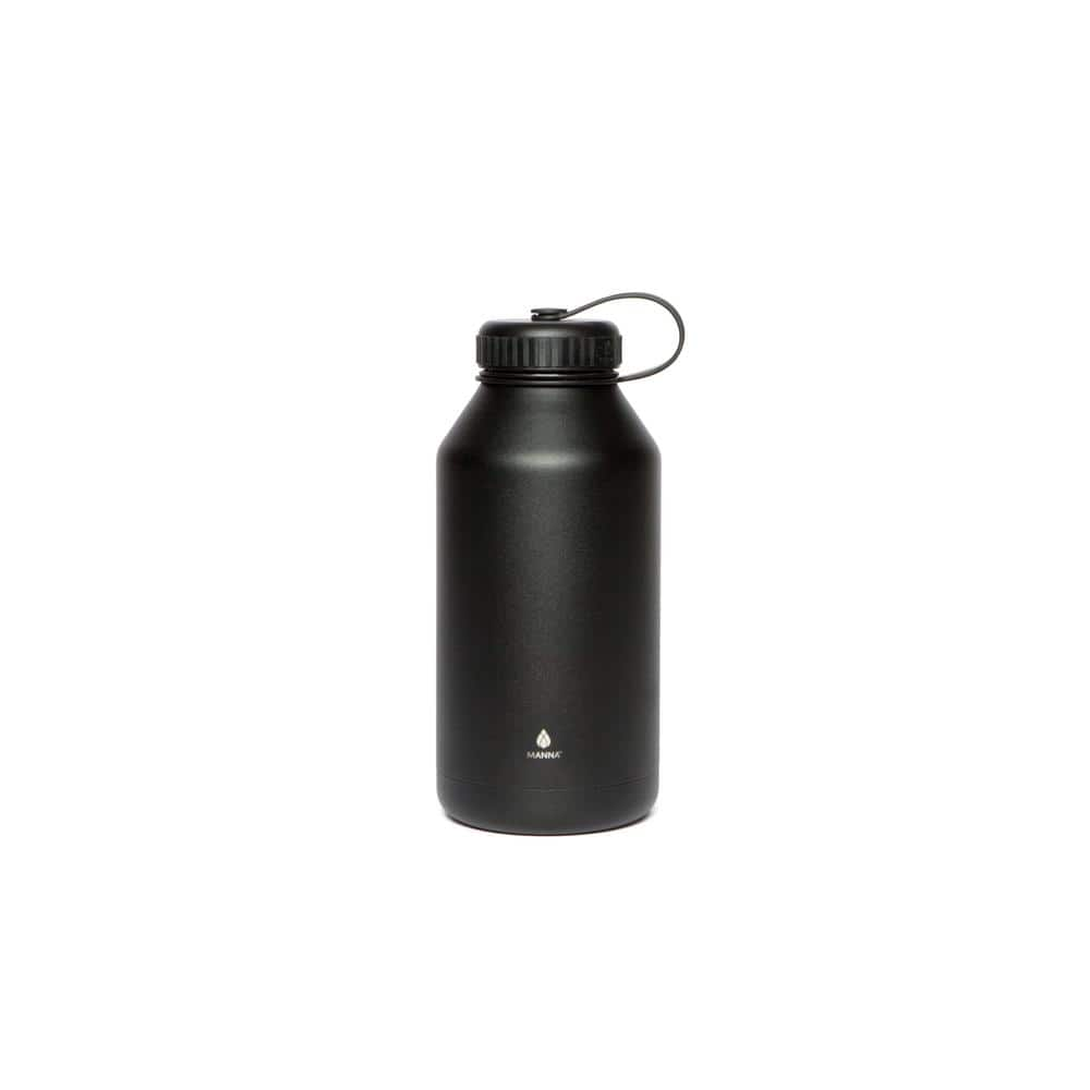 Manna Ranger 64 oz. Black Powder Coated Stainless Steel Vacuum Growler ...