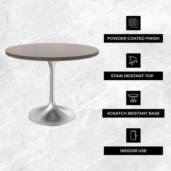 Leisuremod Verve Mid-Century Modern 36 in. Round Dining
