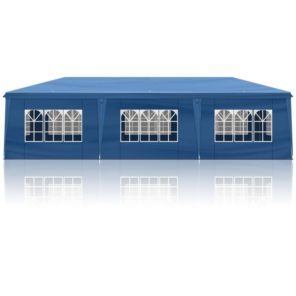 All Sidewalls 30 ft. x 10 ft. Blue Straight Leg Pop-up Canopy with Sandbags and Roller Storage Bag price history on PriceWatchPro