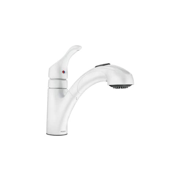 Renzo Single-Handle Pull-Out Sprayer Kitchen Faucet in Glacier