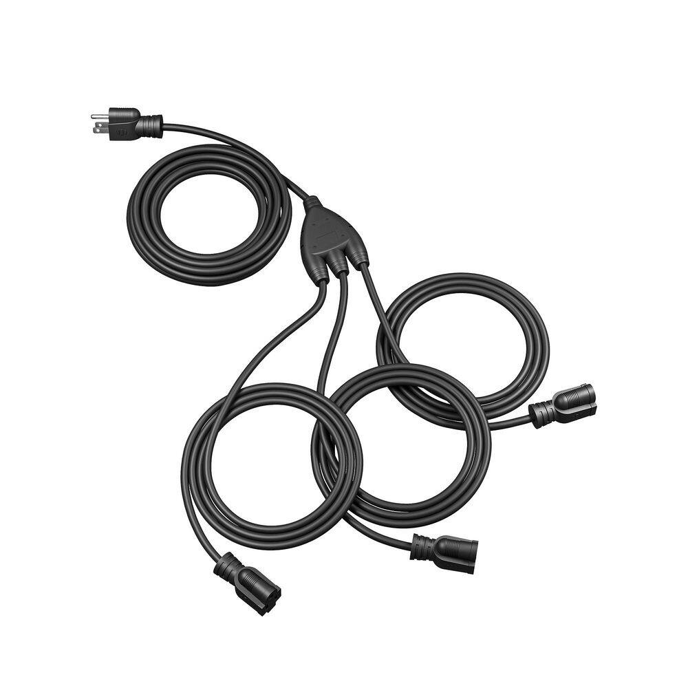 43 ft. (25+6+6+6) 16 / 3 AWG SJTW 3-Outlets Outdoor Extension Cord for Landscape Lighting Halloween Christmas, Black price history on PriceWatchPro