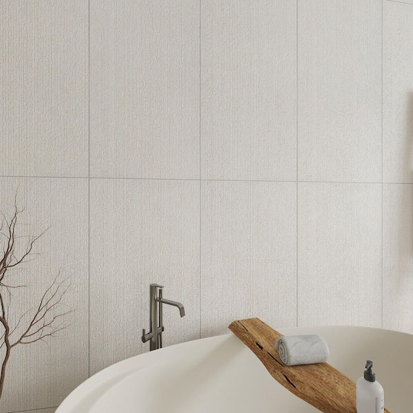 American Urban 24 in. x 48 in. Concrete Look Chiseled Porcelain Floor and Wall Tile-Pearl (2 PCS, 16 sq. ft. /Case)