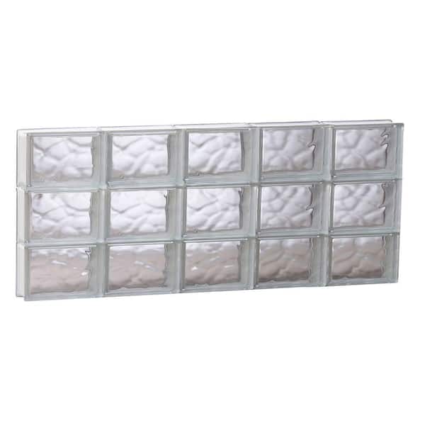 Clearly Secure 38.75 in. x 17.25 in. x 3.125 in. Frameless Wave Pattern Non-Vented Glass Block Window