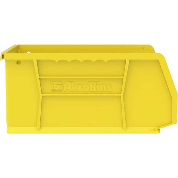 Akro-Mils 30235 Plastic Opbergbak – 11x5 Inch, Zwart, Stapelbaar & Hangend – Set Van 6, Industrieel Sterk