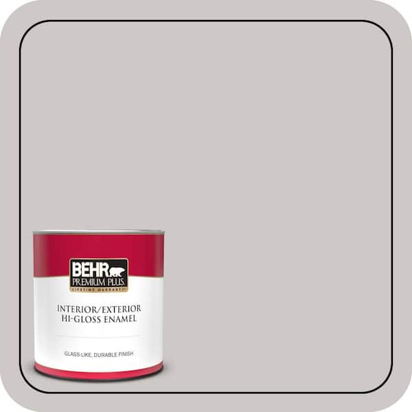 BEHR PREMIUM PLUS 1 qt. #PPU26-09 Graycloth Hi-Gloss Enamel Interior/Exterior Paint & Primer
