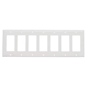 Pass & Seymour 302/304 S/S 7 Gang 7 Decorator/Rocker Wall Plate, Painted White (1-Pack)