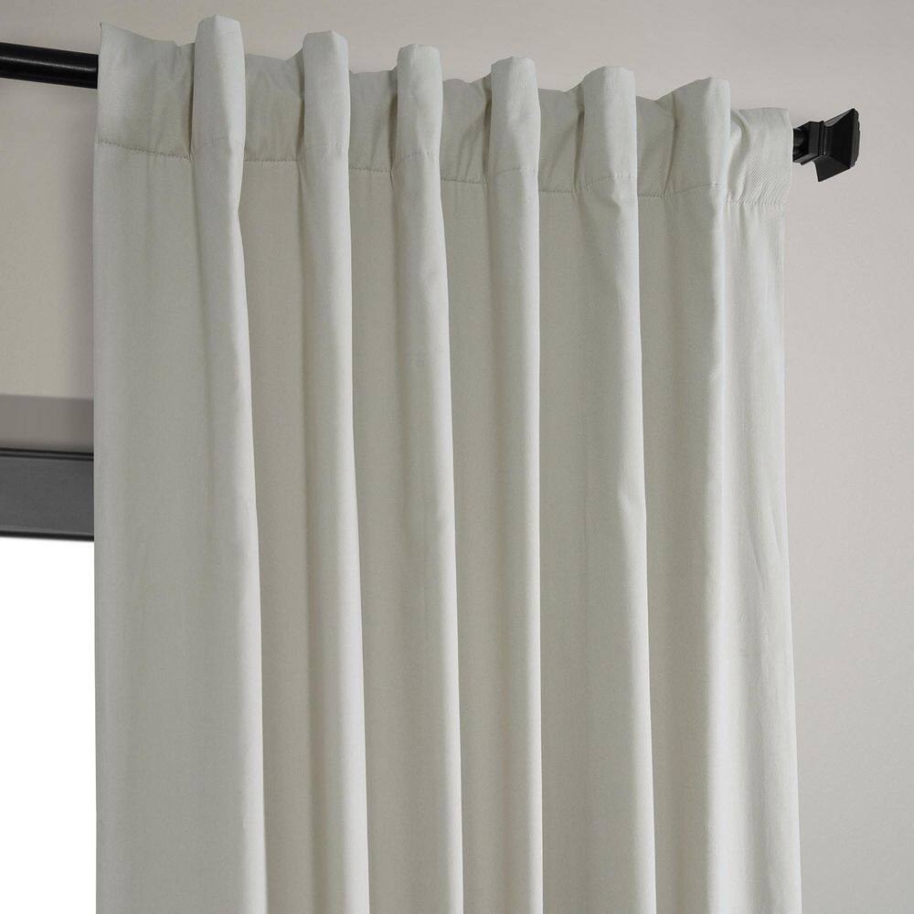 Light Greige Cotton Blackout Curtain Panel, 50W x 108L