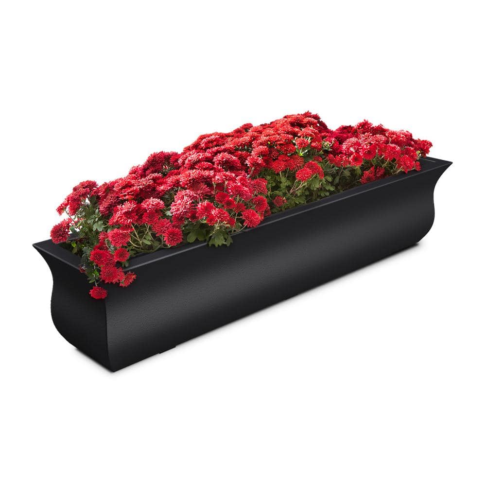 Mayne Valencia 48 in. x 10 in. Black Polyethylene Window Box 5872-B ...