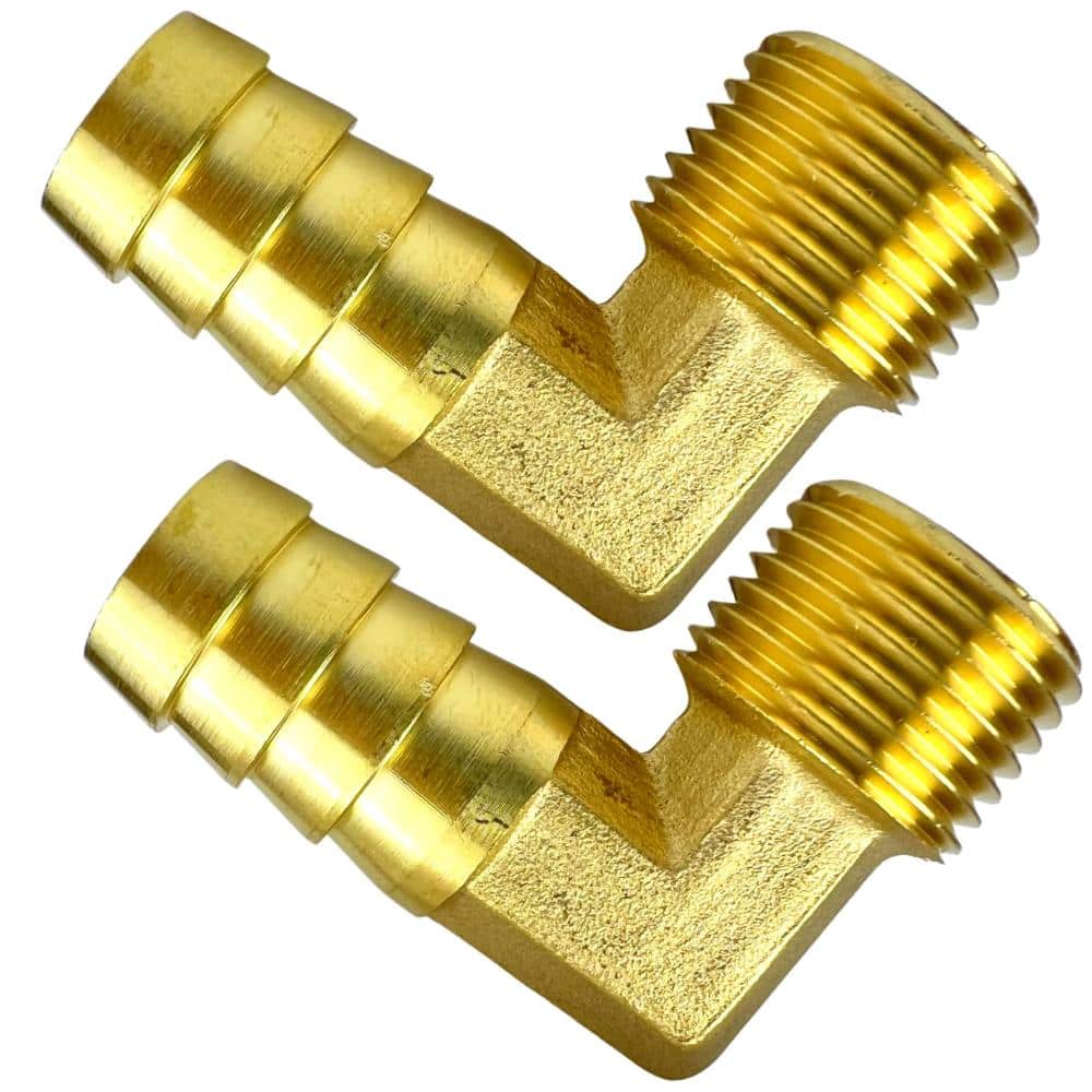 "Brass 90 Degree Elbow Fitting, 5/8 in Hose Barb to 1/2 in NPT Male, 2-Pack 5/8"" 1/2"" Barbed WONDERLAND" price history on PriceWatchPro