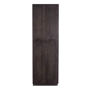 Lancaster Shaker Assembled 30 in. x 96 in. x 27 in. Tall Pantry Cabinet in Vintage Charcoal