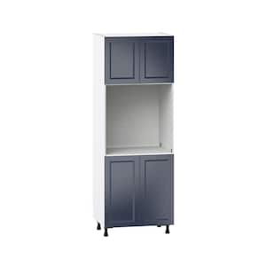 Devon 30 in. W x 84.5 in. H x 24 in. D Painted Blue Shaker Assembled Single Oven Kitchen Cabinet