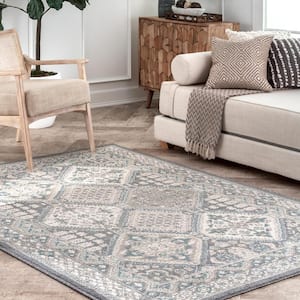 Becca Vintage Tiles Charcoal 4 ft. x 6 ft. Area Rug