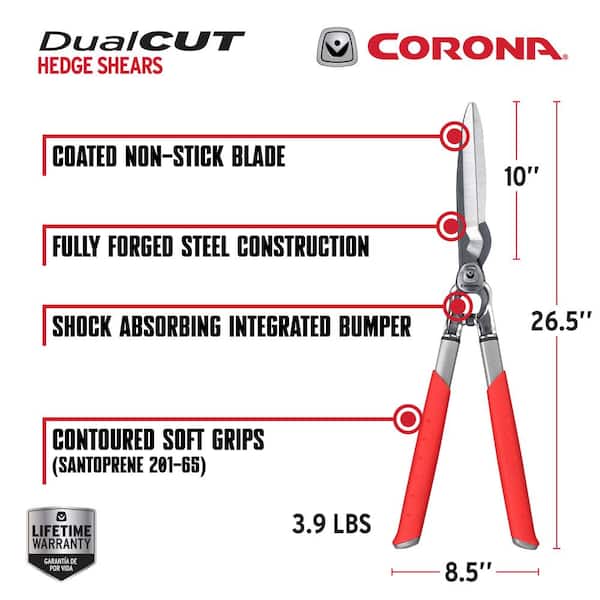 Corona DualCUT 10 in. Forged Steel Blade with Strong Steel Handles