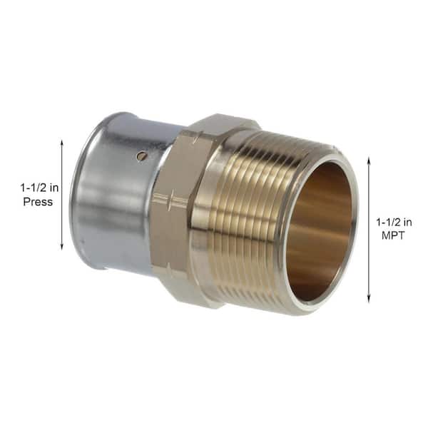 PureFlow 1-1/2 in. Press x 1-1/2 in. MPT Zero Lead Bronze Adapter (2-pack)