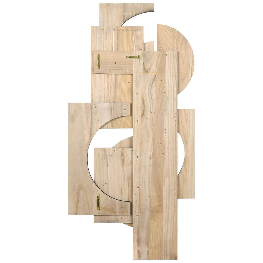 Luminus Dusk 48" x 24" Black and Gray Solid Wood Abstract Wall Art