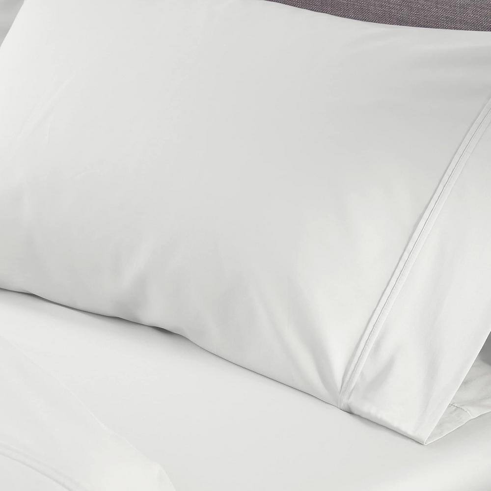 Bright White Full Size Polyester Microfiber Sheet Set