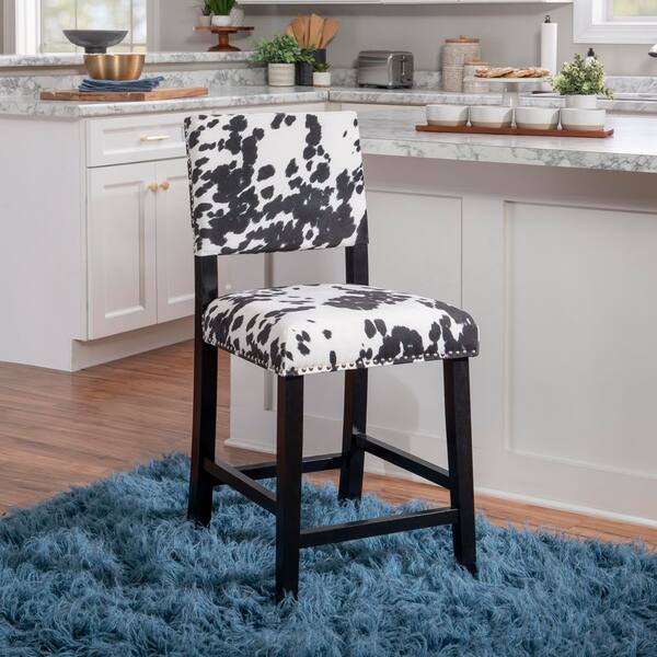 Linon Home Decor Carolyn 24 Black High Back Wood Counter Stool