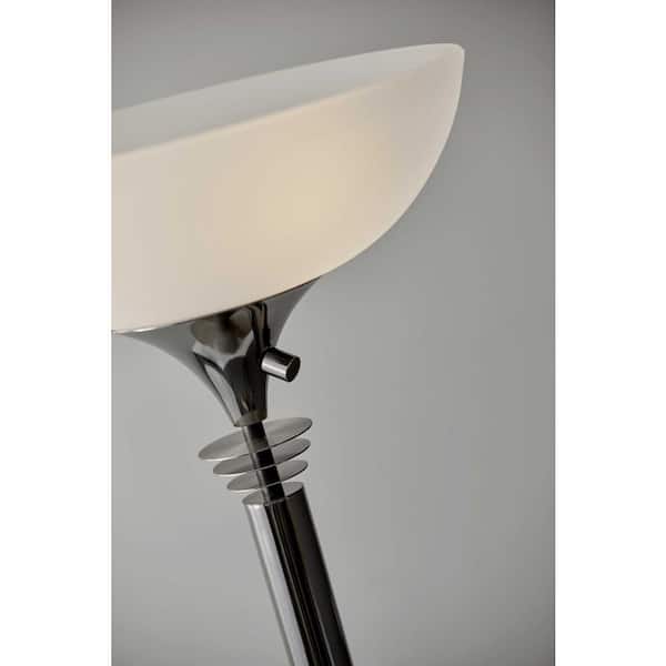 Modern Black Nickel Thick Pole Torchiere Floor Lamp Modern Black Nickel Thick Pole Torchiere Floor Lamp