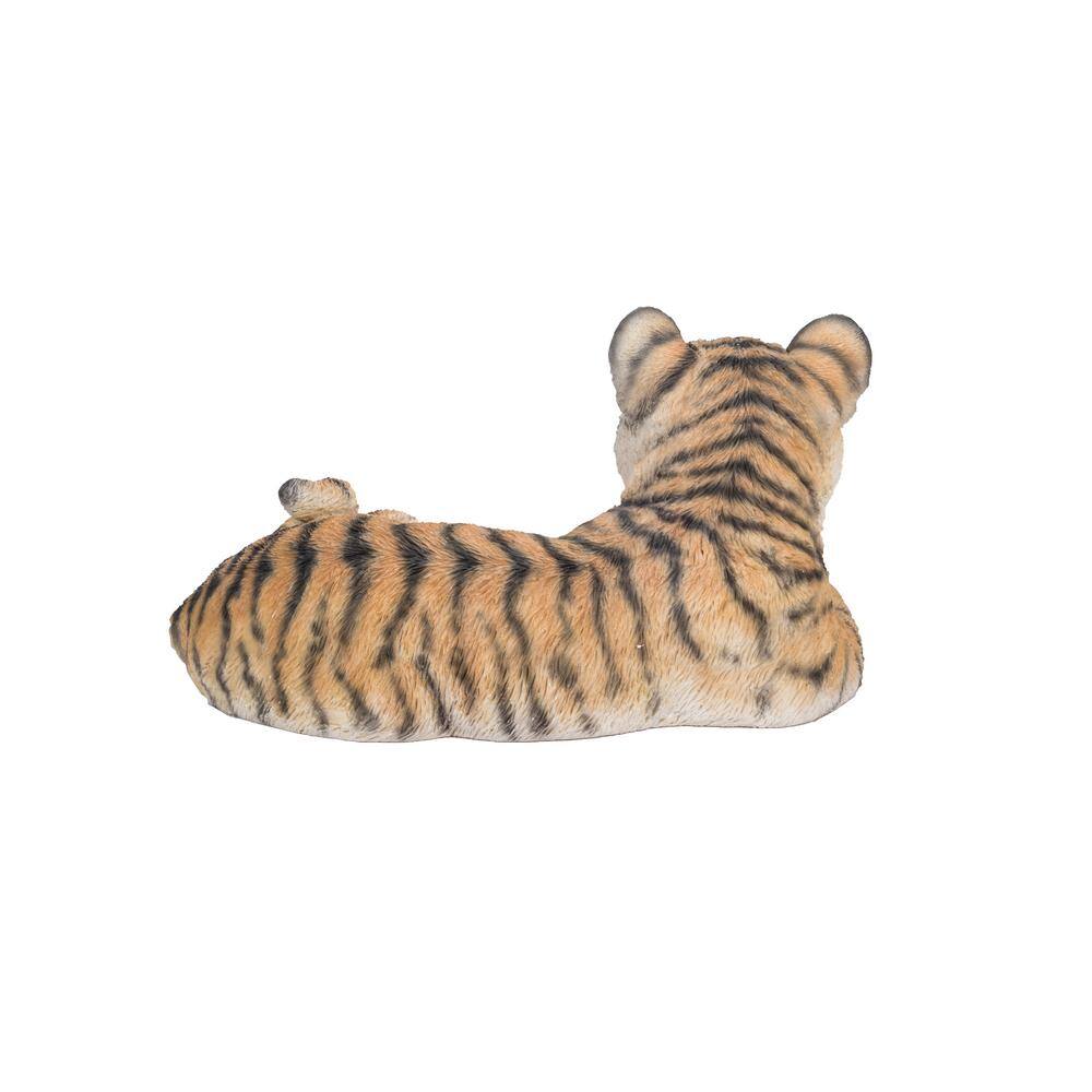 Adorable Yellow and Orange Polyresin Baby Tiger Cub Statue