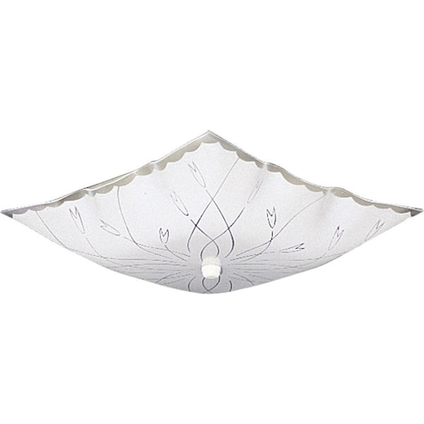 2-Light White Flush Mount with White Glass