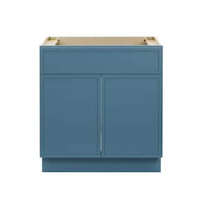 30 in. W x 21 in. D x 32.5 in. H 2-Doors Bath Vanity Cabinet without Top in Sea Green