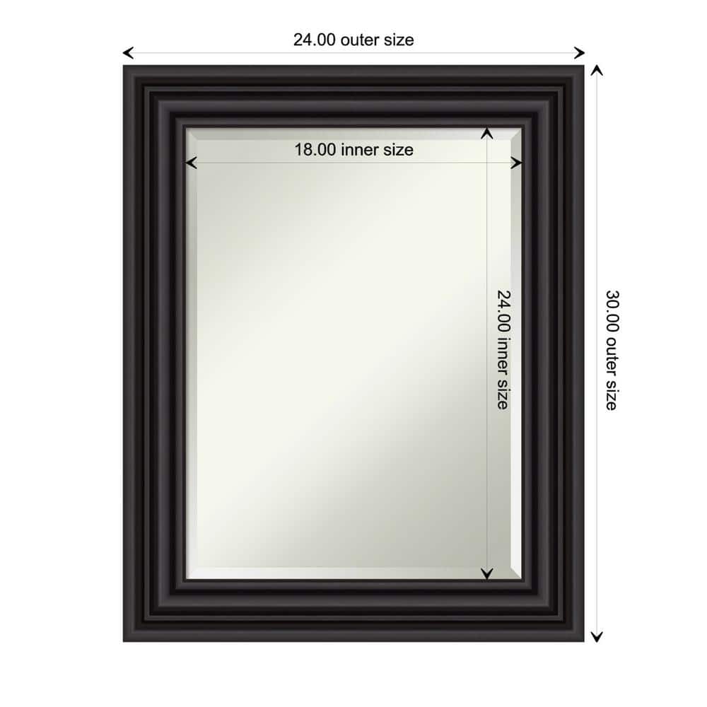 Colonial Black 24x30 Rectangular Wall Mirror with Polystyrene Frame